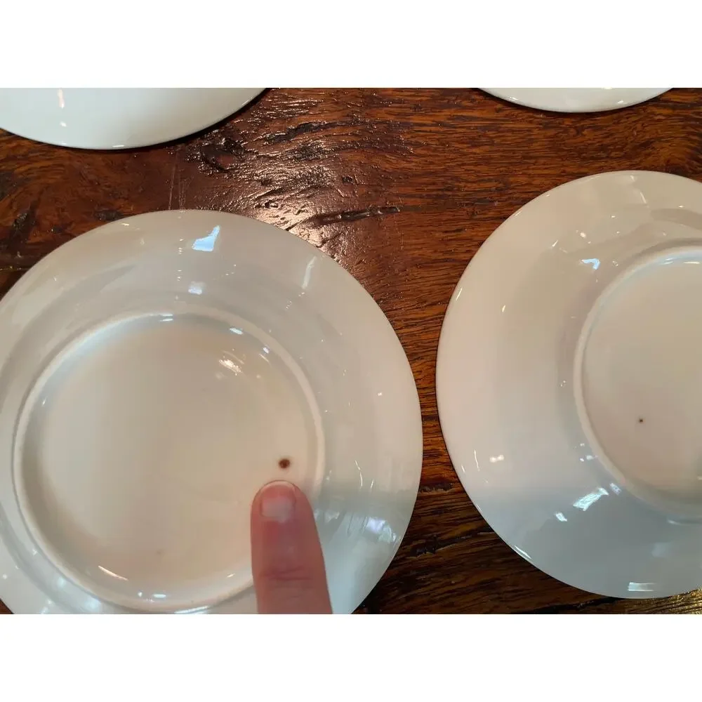 Old Paris White and Gold Porcelain Berry Bowls, Small Bowls, Set of 8